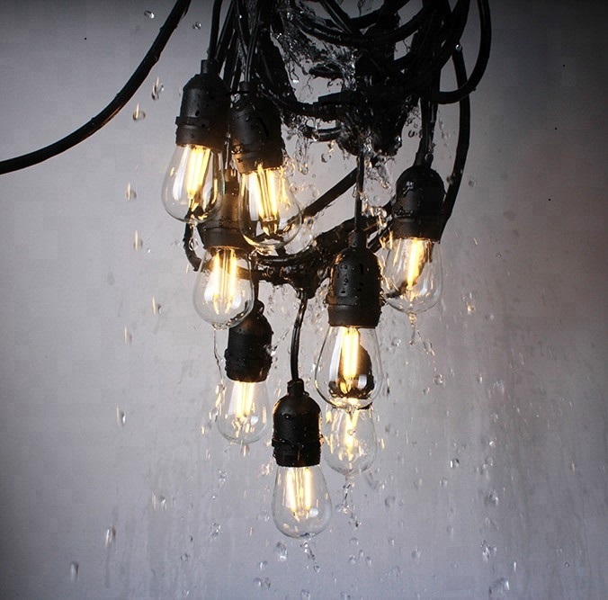 Vacaciones decorativas S14 Colorido LED Filamento Bombilla IP65 Luces de cadena de vidrio